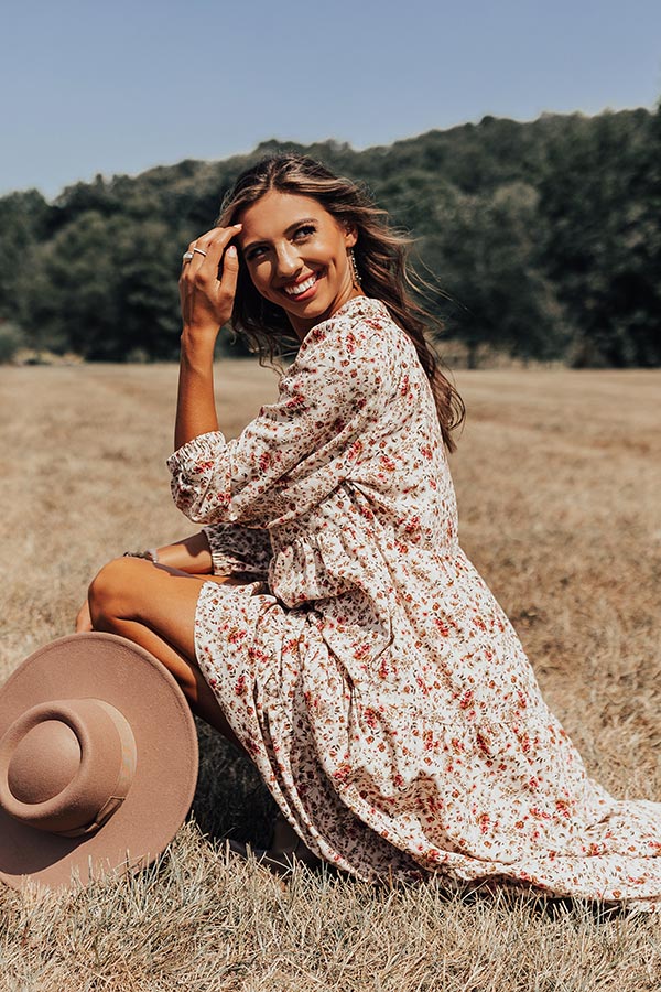 Tea And Crumpets Floral Midi In Cream Image - 4