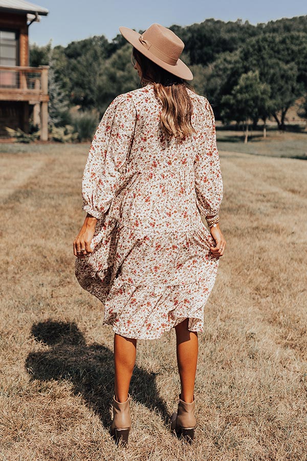 Tea And Crumpets Floral Midi In Cream Image - 5