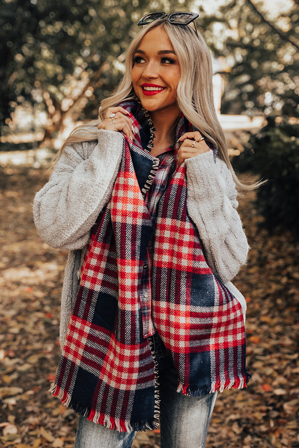 Pumpkin Patch Please Plaid Scarf Image - 3