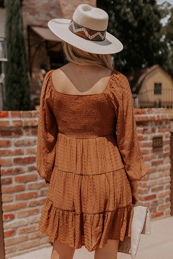 Epic Expectation Shift Dress in Camel Image - 4