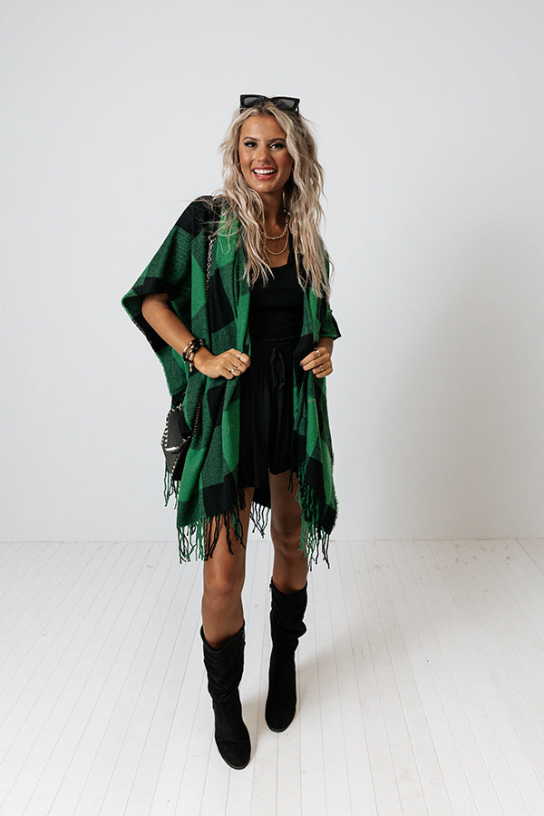Big City Mood Buffalo Check Poncho Image - 1