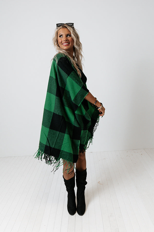 Big City Mood Buffalo Check Poncho Image - 2