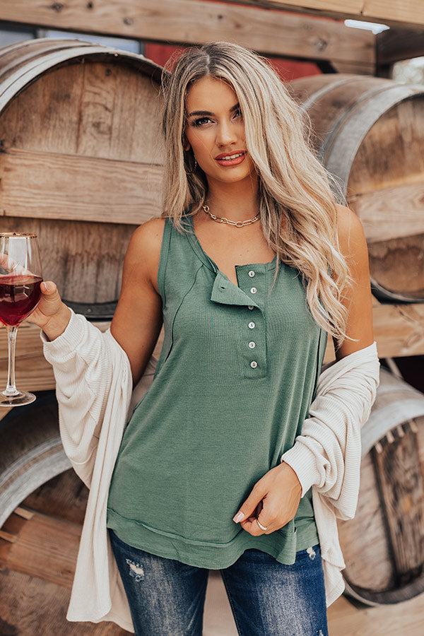 Bodega Babe Shift Top In Hunter Green