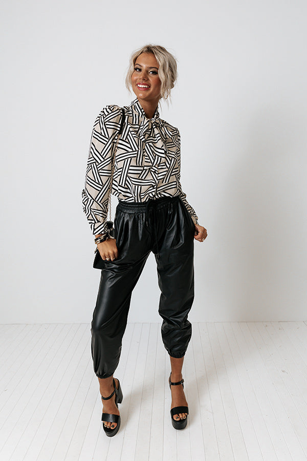 The Renley High Waist Faux Leather Joggers
