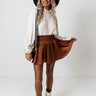 Shock And Delight Satin Skort In Rust Image - 1