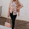 Starry Staple Faux Leather Jacket In Blush Image - 1