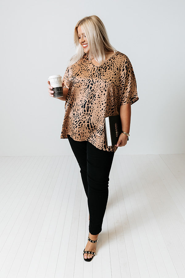 Wild About The Weekend Satin Shift Top Curves Image - 1