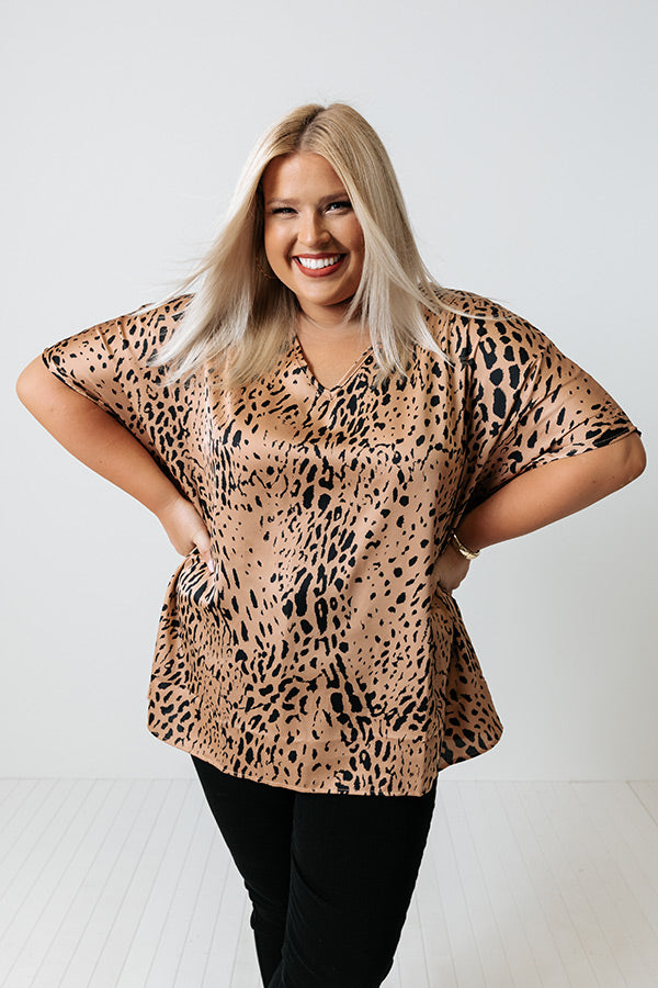 Wild About The Weekend Satin Shift Top Curves Image - 2