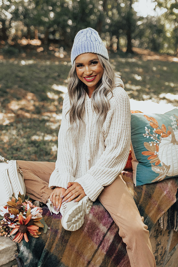 Maple Spice Knit Hoodie In Ivory