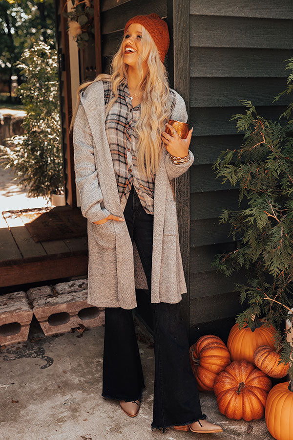 Catch A Chill Knit Cardigan in Grey