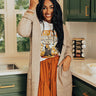 Catch A Chill Knit Cardigan In Warm Taupe Image - 1