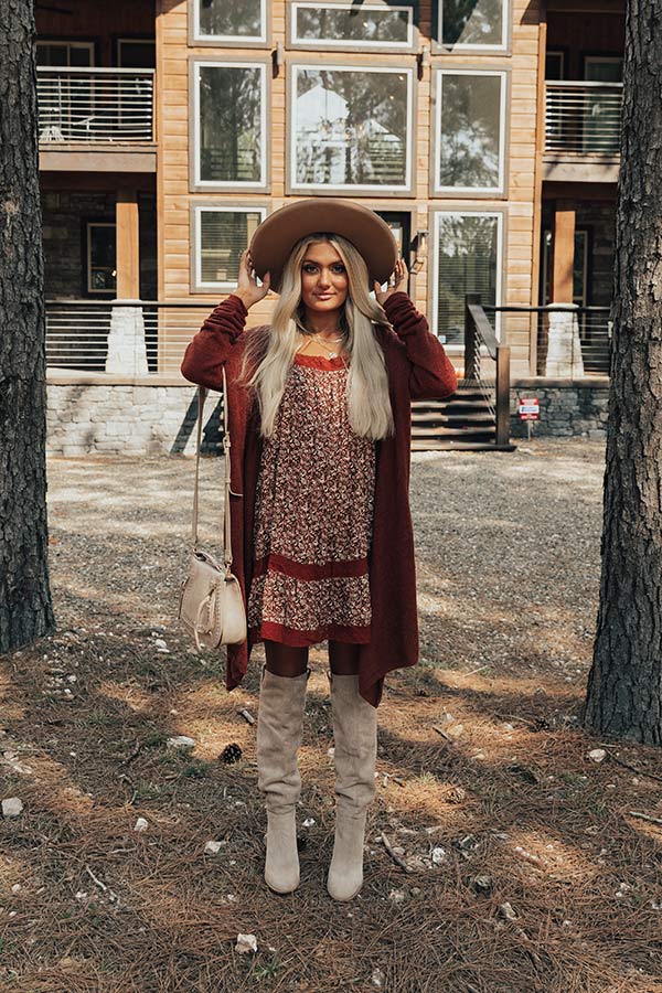 Can't Get Enough Cuddles Cardigan In Rust Image - 2