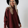 Full Of Warmth Tunic Sweater In Maroon Image - 1