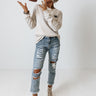 Game Day Graphic Sweatshirt In Stone Image - 1