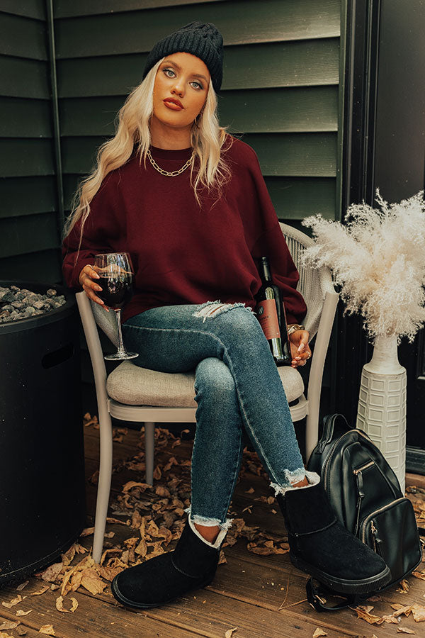 Lovely Chill Sweatshirt In Maroon
