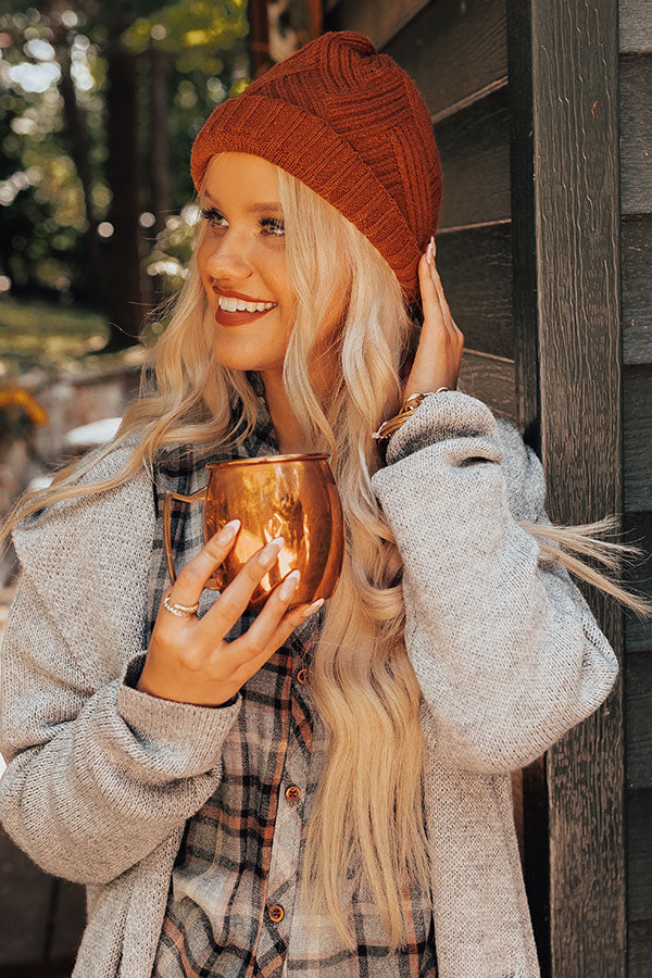 Upper East Side Views Beanie In Rust