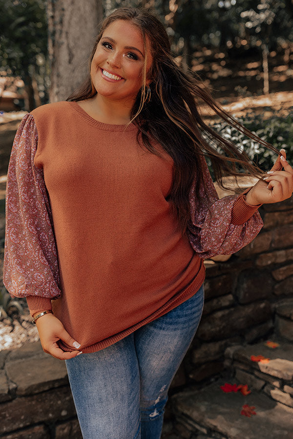Serving Up Spice Sweater In Cinnamon  Curves