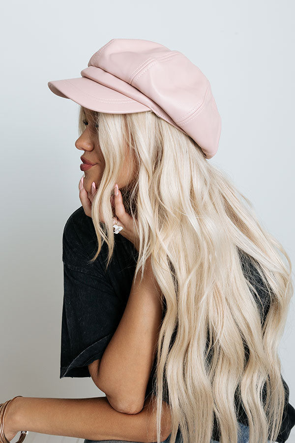 Weekend In Asheville Faux Leather Cap In Blush Image - 2
