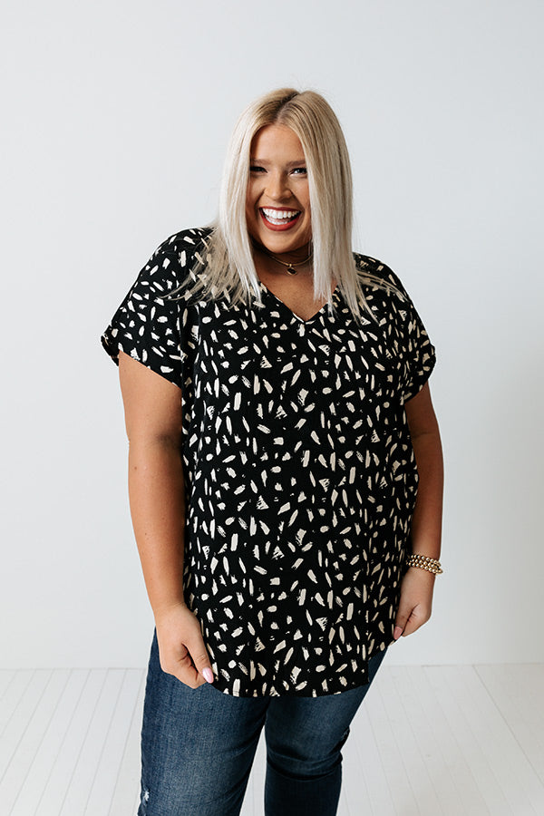 Balancing Act Shift Top In Black Curves Image - 2