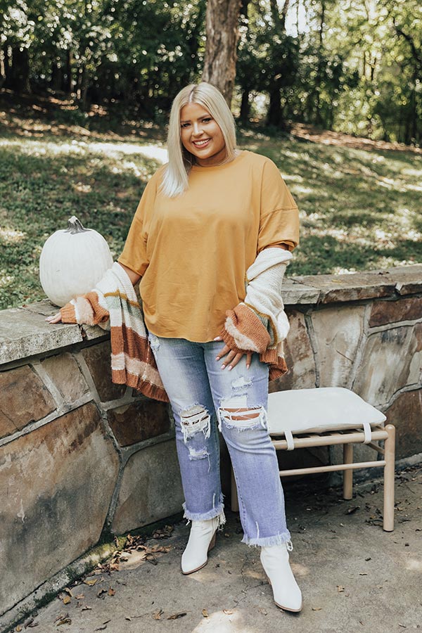 Feelin It Shift Tee In Golden Honey Curves Image - 2