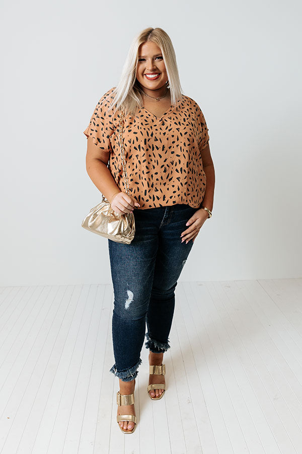 Balancing Act Shift Top In Light Rust Curves Image - 1