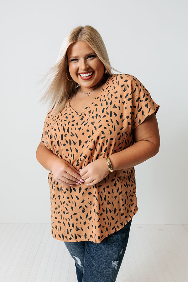 Balancing Act Shift Top In Light Rust Curves Image - 2