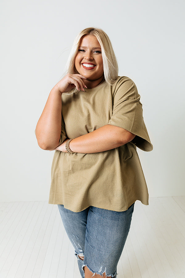 Feelin It Shift Tee In Light Sage Curves Image - 2