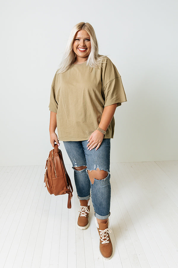 Feelin It Shift Tee In Light Sage Curves Image - 1