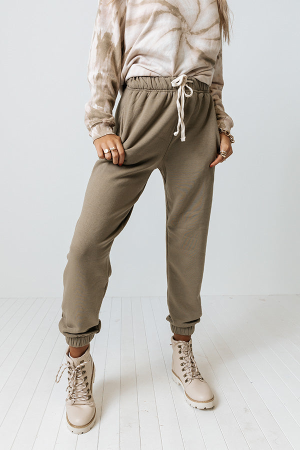 Down Time Joggers In Light Sage