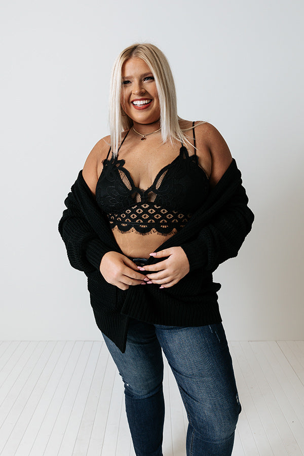 I'm Yours Lace Bralette In Black Curves