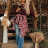 Golden Light Shift Sweater In Wine Image - 1