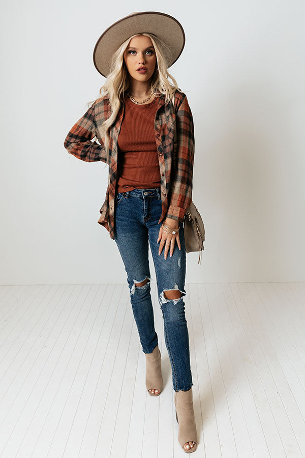 The Talia Midrise Distressed Ankle Skinny In Dark Wash Image - 2