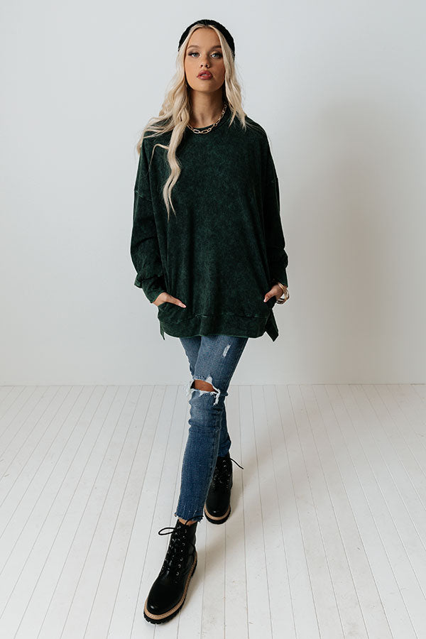 Take Your Shot Sweatshirt In Hunter Green Image - 1