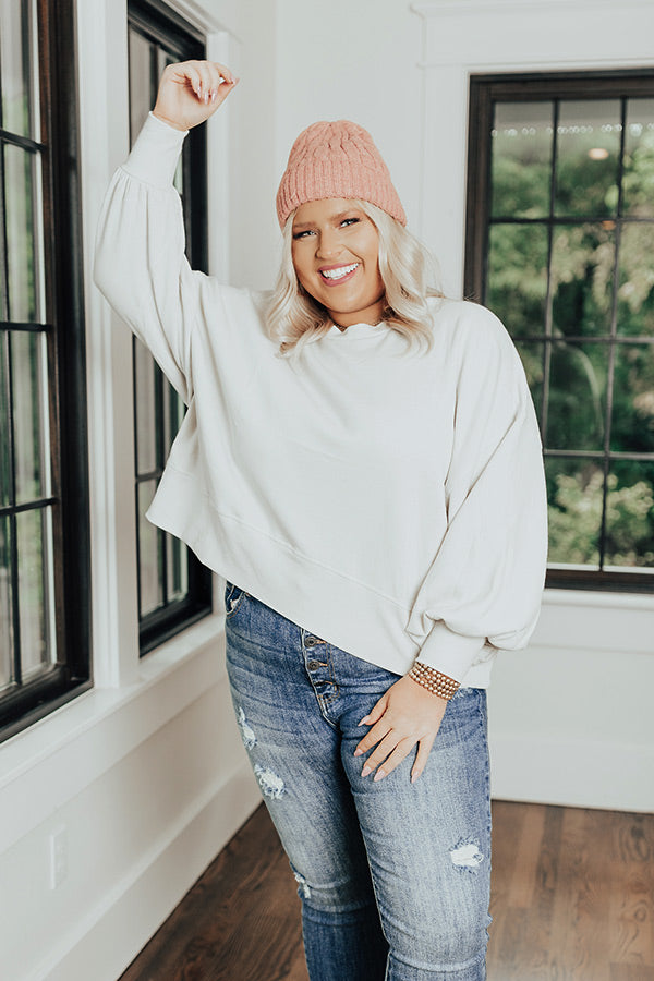 Lovely Chill Sweatshirt In Stone Curves Image - 1