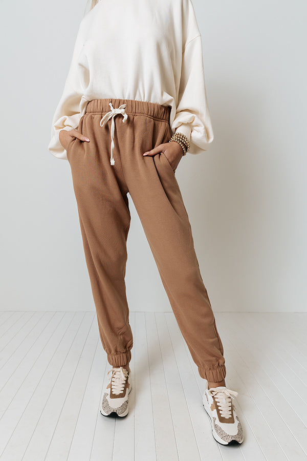 Down Time Joggers In Brown Image - 2