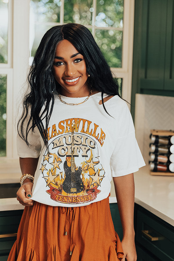 Nashville Music City Distressed Graphic Tee Image - 4