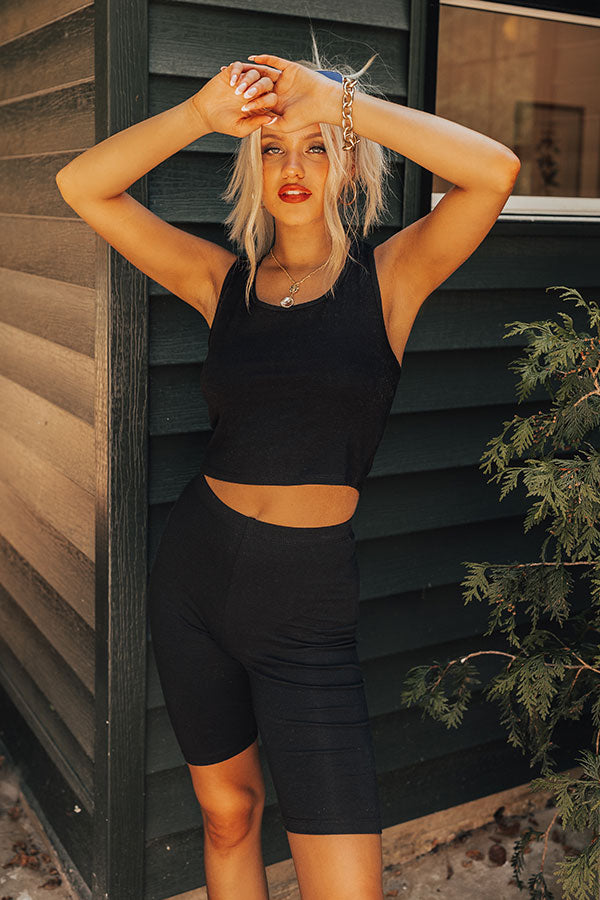 You're Worth The Chase Crop Top In Black Image - 5