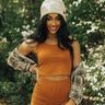 You're Worth The Chase Crop Top In Rust Image - 1