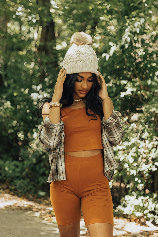 You're Worth The Chase Crop Top In Rust Image - 4