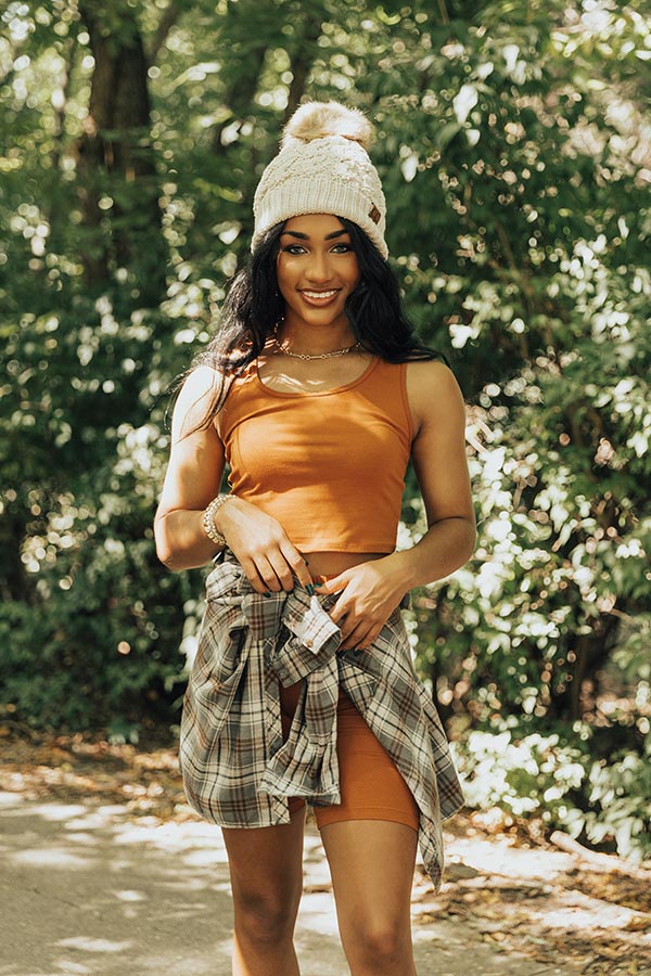 You're Worth The Chase Crop Top In Rust Image - 3