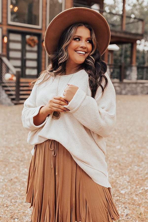 Equinox Knit Top In Cream Curves