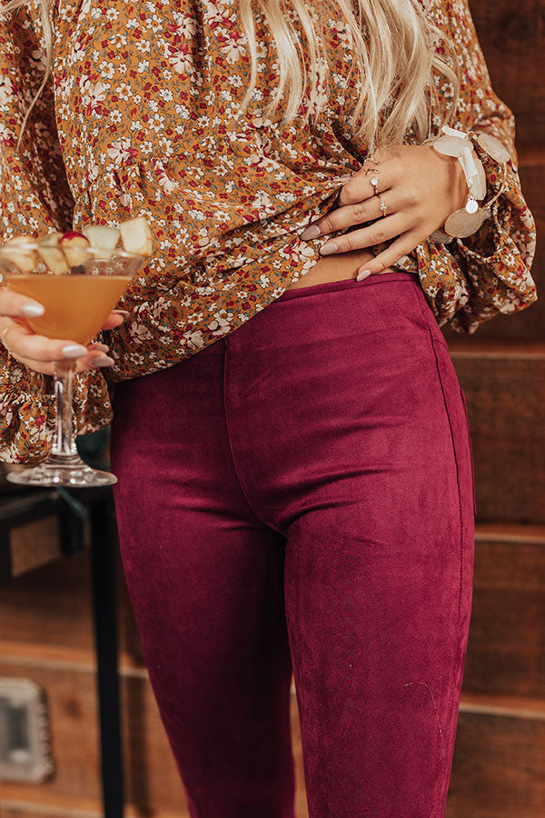 The Asheville Faux Suede Flares Image - 2