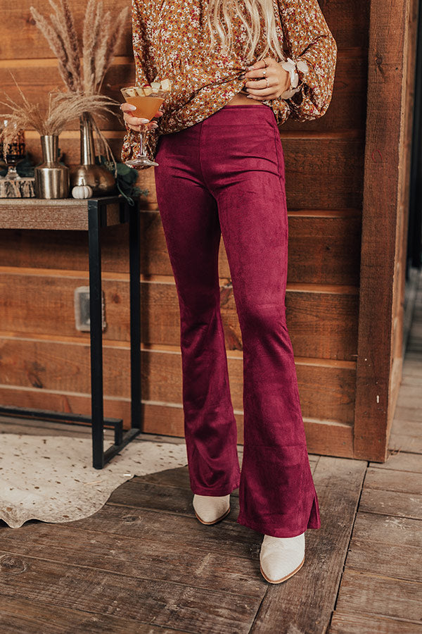 The Asheville Faux Suede Flares Image - 1