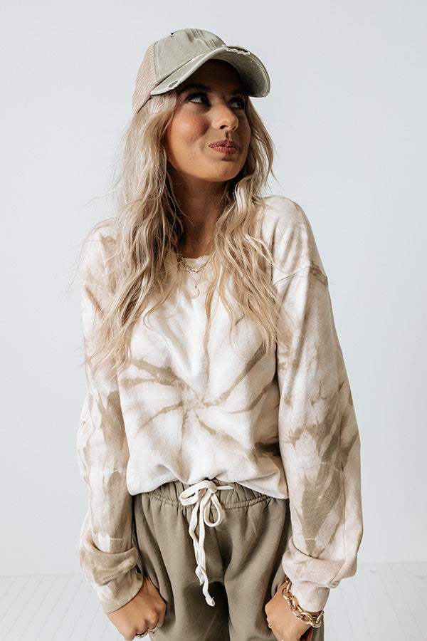 Fast Track Tie Dye Sweatshirt In Iced latte Image - 2