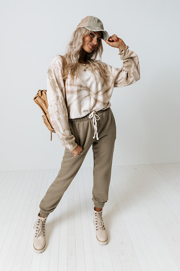 Fast Track Tie Dye Sweatshirt In Iced latte Image - 1