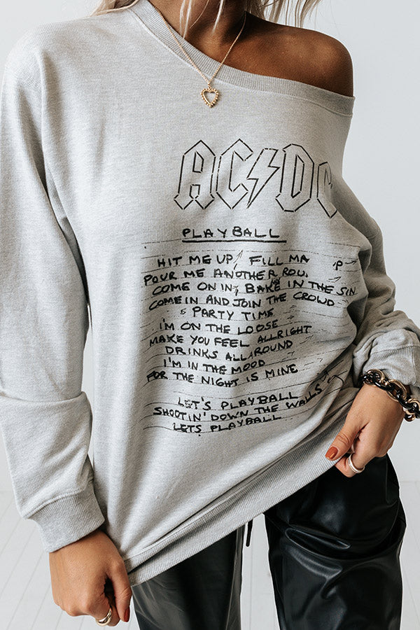 AC/DC Play Ball Lyrics Graphic Sweatshirt Image - 2