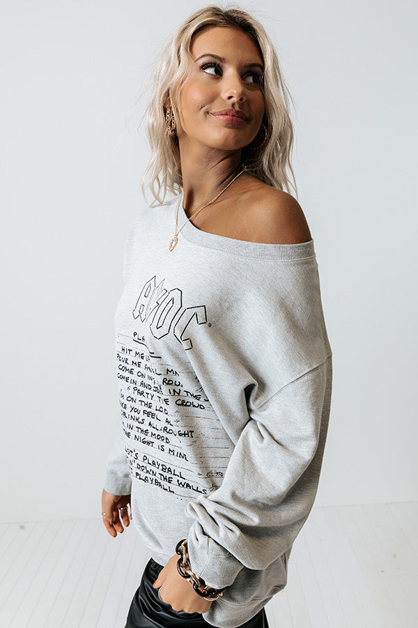 AC/DC Play Ball Lyrics Graphic Sweatshirt Image - 5