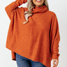 Time For Cozy Sweater in Rust Curves Image - 1