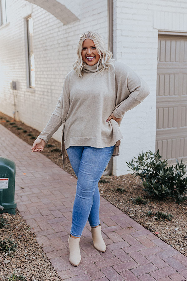 Time For Cozy Sweater in Iced Latte Curves