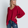 The Best Of Times Shift Top In Crimson Image - 1